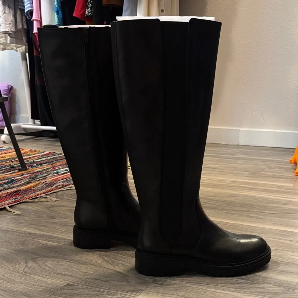 INC International Concepts Black Over-the-Knee Riding Boots